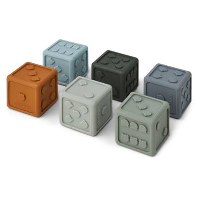 Set de 6 dés en silicone - Bleu