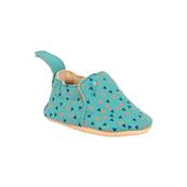 Chaussons en cuir souple Blumoo Mist triangles denim 6 - 12 mois