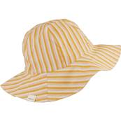 Chapeau Amelia - Rayures pêche, sable et jaune 6 mois