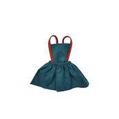 Robe tablier milleraies canard à bretelles brique