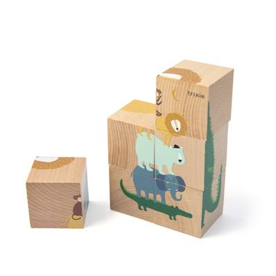 Puzzle cubes en bois Animaux