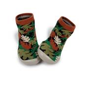 Chaussons Nature - feuilles et liseré orange 22-23
