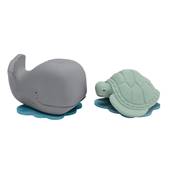 Jouets de bain en caoutchouc naturel - Ingolf la baleine et Dagmar la tortue