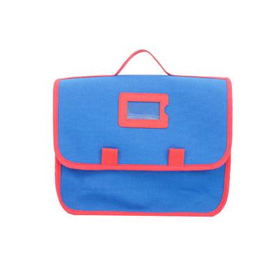 Cartable Corbu Grand modèle - Bleu et rouge