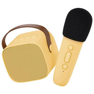 Enceinte et micro sans fil rechargeable Karaoké - Jaune