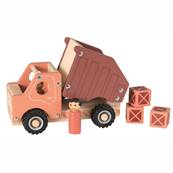 Camion benne en bois avec 3 containers