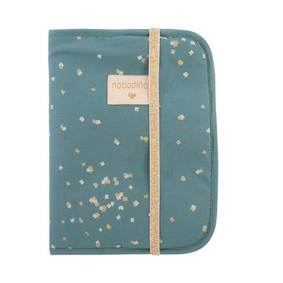 Protège-carnet de santé Poema - gold confetti magic green