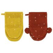 Set de 2 gants de toilette - M. Lion et M. Singe