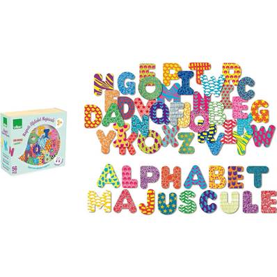 Magnets alphabet majuscules 56 pièces