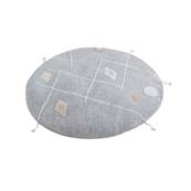 Tapis lavable rond molletonn Lou 120cm - Gris perle