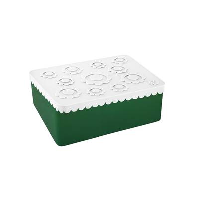 Boîte à goûter compartimenté Fleurs vert foncé