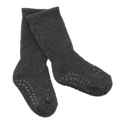 Chaussettes antidérapantes 6 - 12 mois - Pointure 17-19, Gris foncé