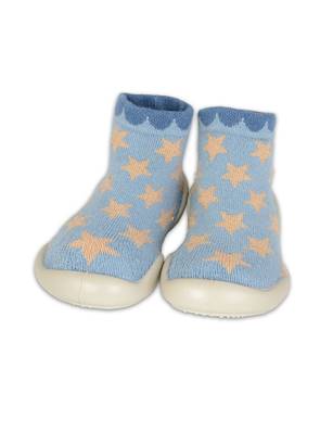Chaussons Cirque - fond bleu clair et étoiles dorées 20-21