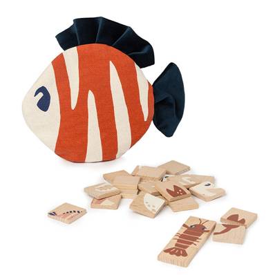 Puzzles en bois Animaux marins et pochette poisson