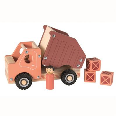 Camion benne en bois avec 3 containers