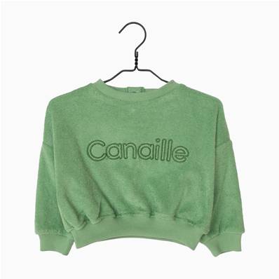 Sweat-shirt Soan en éponge - Vert pomme Canaille 6 mois