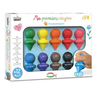 Mes premiers crayons - 9 crayons de couleurs ergonomiques