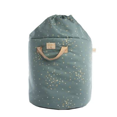 Grand sac à jouets Bamboo - Gold confetti/ magic green