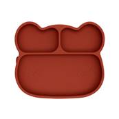 Assiette en silicone Ours - Rouille