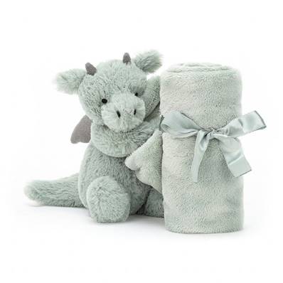 Peluche et doudou dragon vert