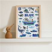 Poster mini discovery en stickers - Bleu - L'océan