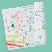 Set de table pédagogique à colorier – Planisphère