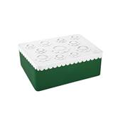 Boîte à goûter compartimenté Fleurs vert foncé