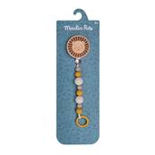 Attache-tétine bois et silicone lion - Sous mon baobab