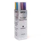 Feutres glitter - Bote de 9 feutres permanents  paillettes