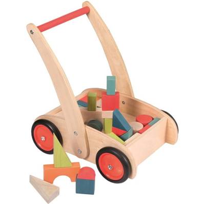 Chariot de marche avec blocs en bois