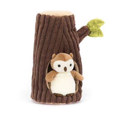 Peluche Hibou et sa maison Arbre