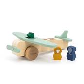 Avion en bois et ses 3 personnages