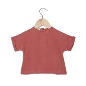 T-shirt en double gaze de coton Melvin - Paprika 6 mois