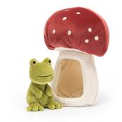 Peluche Grenouille et sa maison Champignon