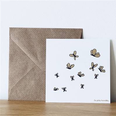 Carte avec enveloppe - Papillons