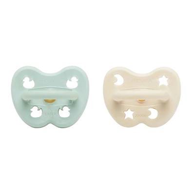 Set de 2 tétines physiologiques colorées Mellow mint et Milky white - 0-3 mois