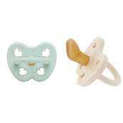 Set de 2 tétines physiologiques colorées Mellow mint et Milky white - 0-3 mois