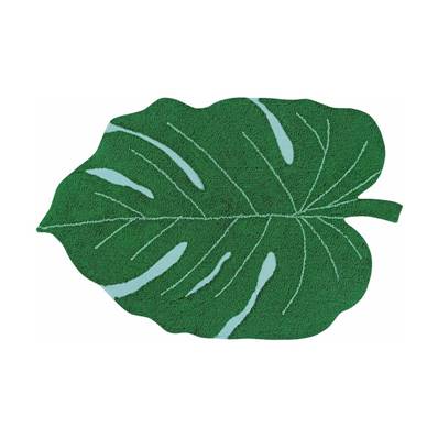 Tapis lavable Monstera 120x160 cm - feuille de monstera verte