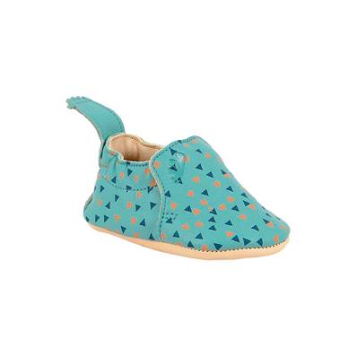 Chaussons en cuir souple Blumoo Mist triangles denim 6 - 12 mois