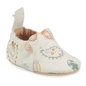 Chaussons en cuir souple My Blumoo - Blanc imprimé Cachemire 12 - 18 mois