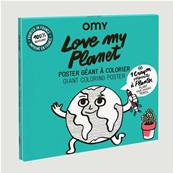 Poster à colorier Love my planet et son crayon pâquerettes à planter