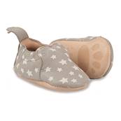 Chaussons en cuir souple Blumoo Nuit - gris et étoiles blanches 12 - 18 mois