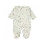 Pyjama manches longues blanc cassé à pois gris 3 mois