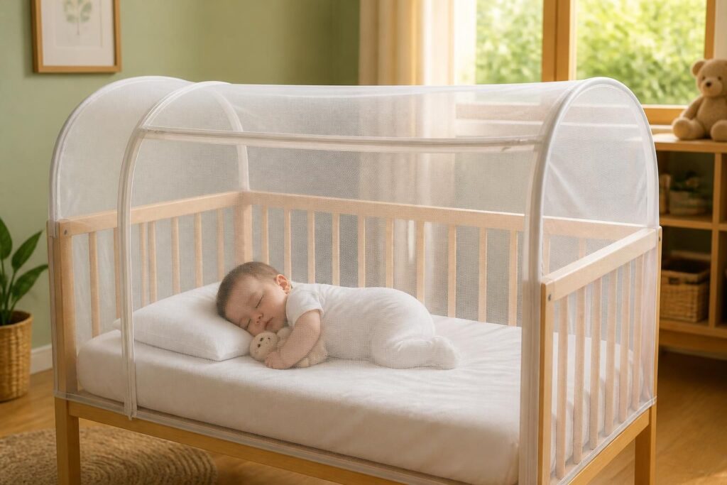 découvrez notre lit moustiquaire pour bébé, conçu pour protéger votre enfant des insectes en toute sécurité et garantir des nuits paisibles.